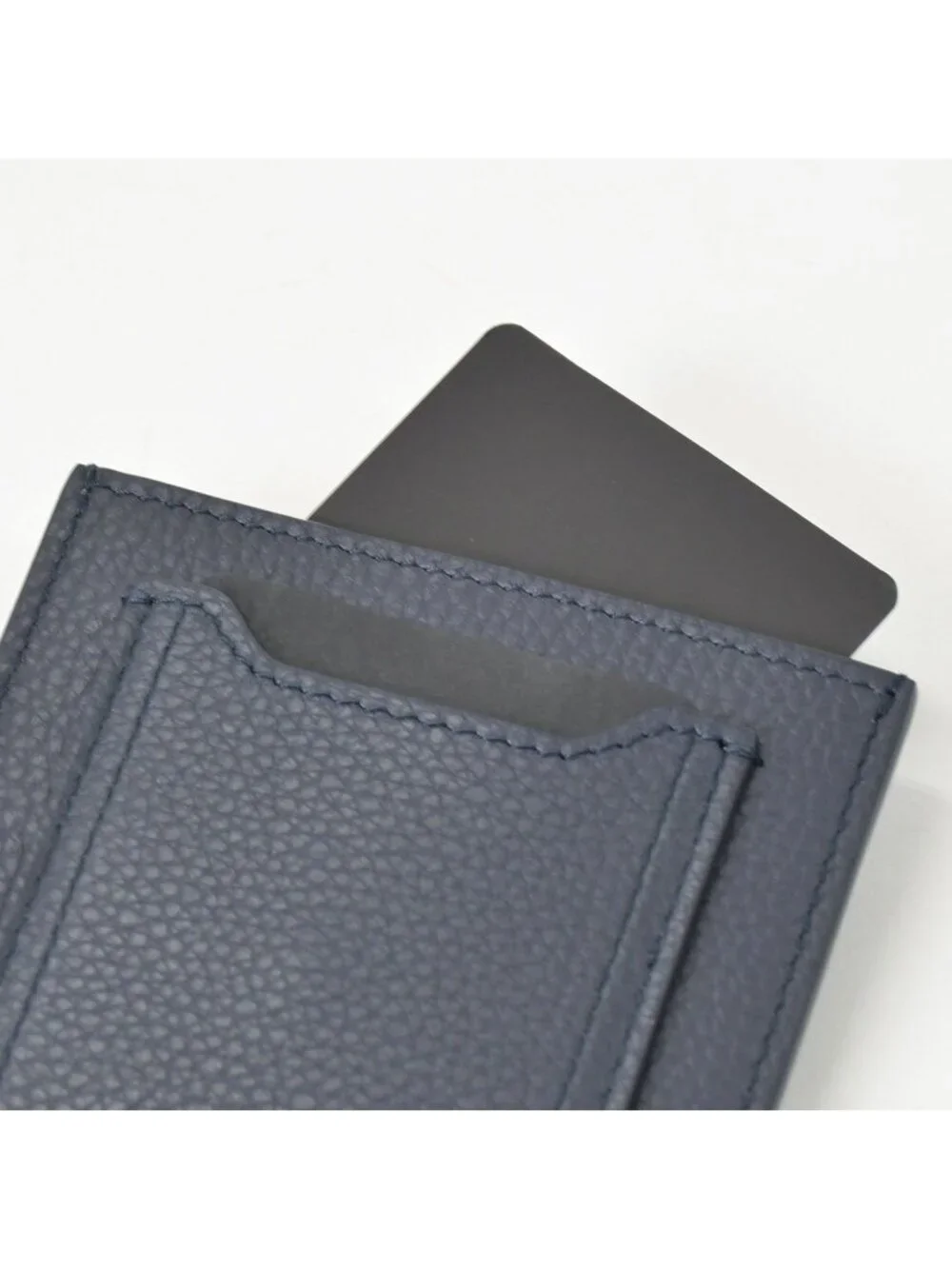 Dior Air Card Case Logo Strap Leather Navy Silver
